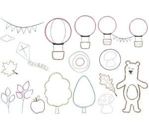 Stickserie - Herbst Doodle